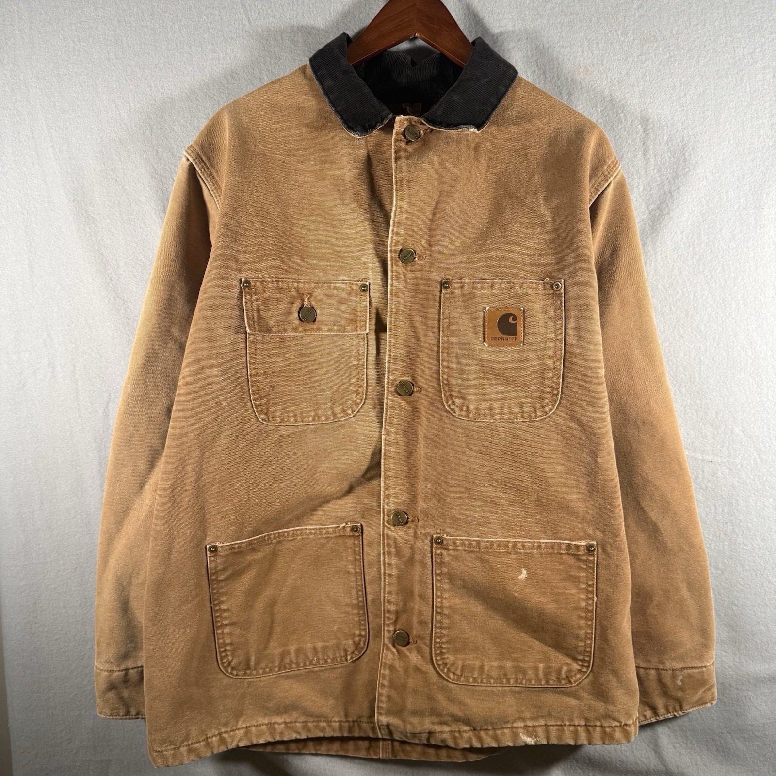 Vintage Carhartt C02 Brn, Chore Barn Coat, Blanket Lined Jacket Usa Mens M